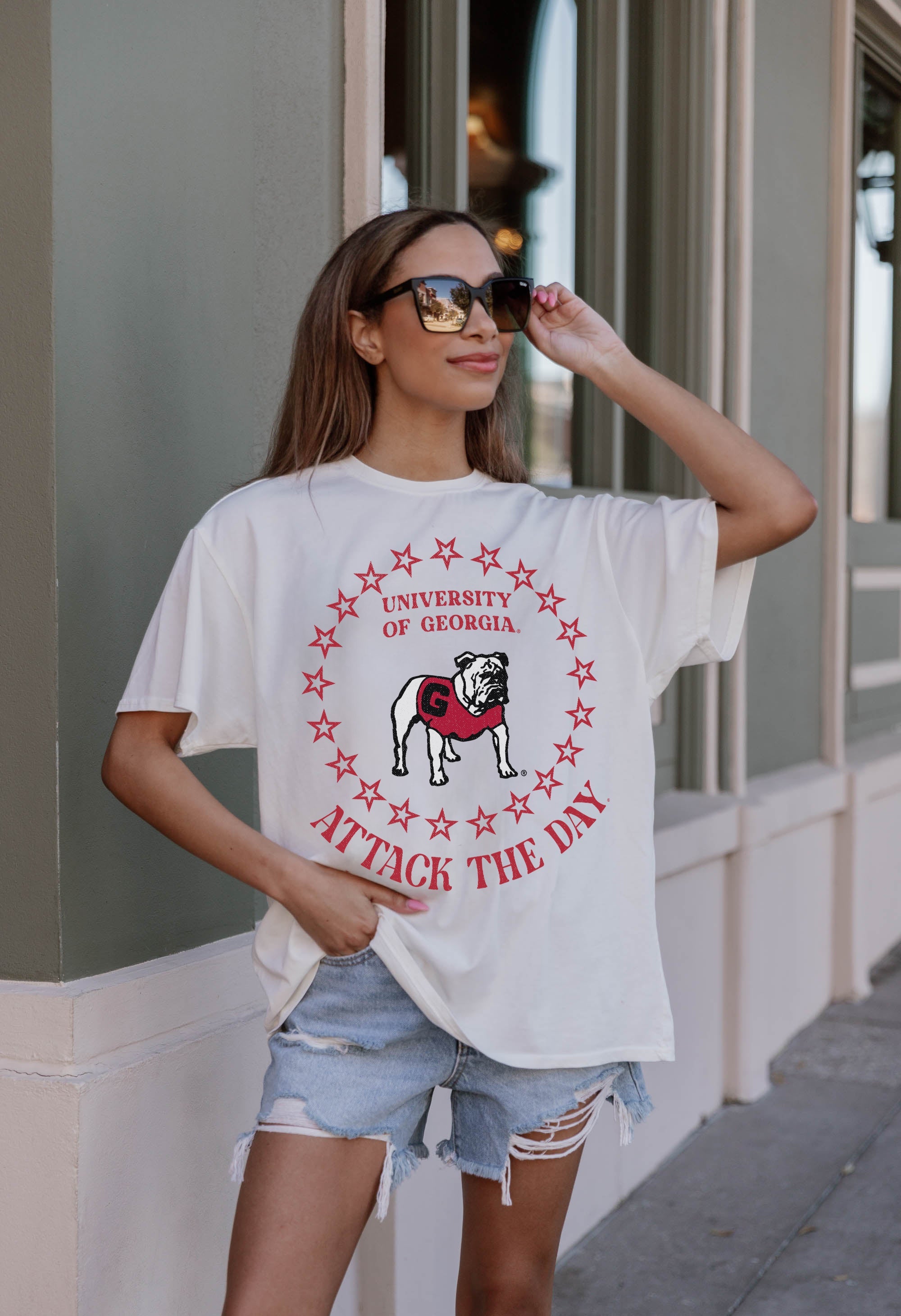 GEORGIA BULLDOGS ON POINT OVERSIZED CREWNECK TEE