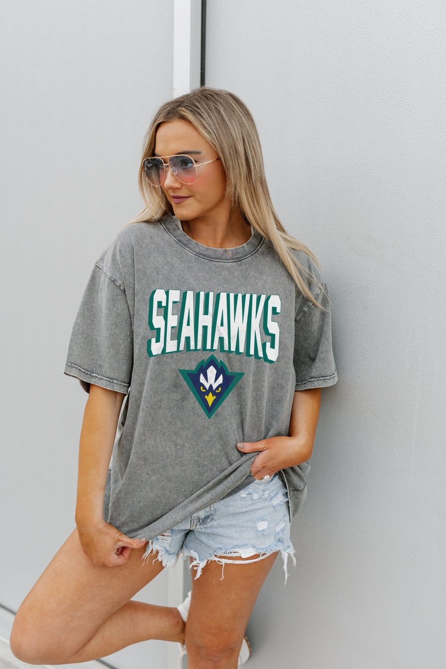 Women's Gameday Couture Leopard UNC Wilmington Seahawks Fan Favorite  Leopard T-Shirt