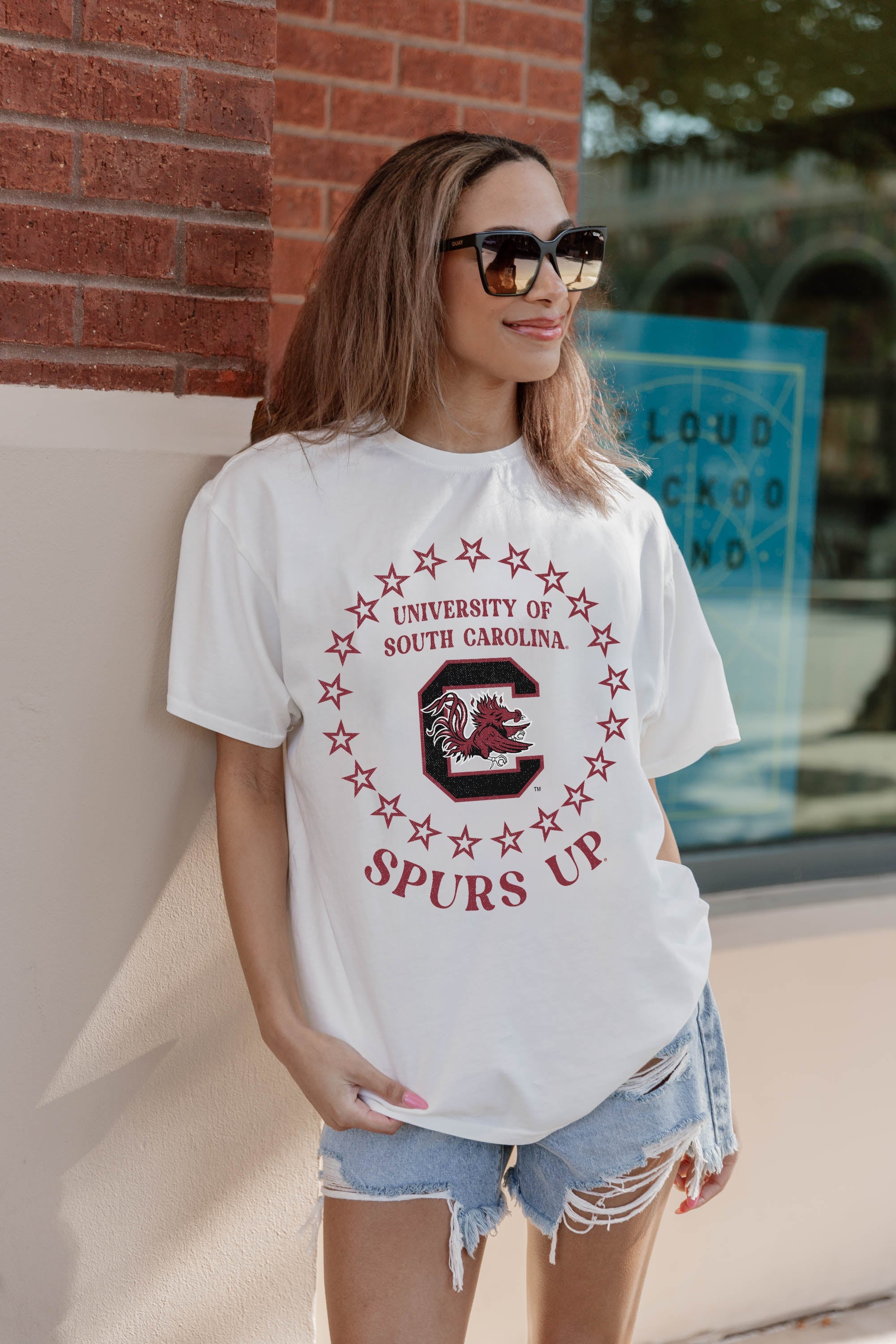 SOUTH CAROLINA GAMECOCKS ON POINT OVERSIZED CREWNECK TEE