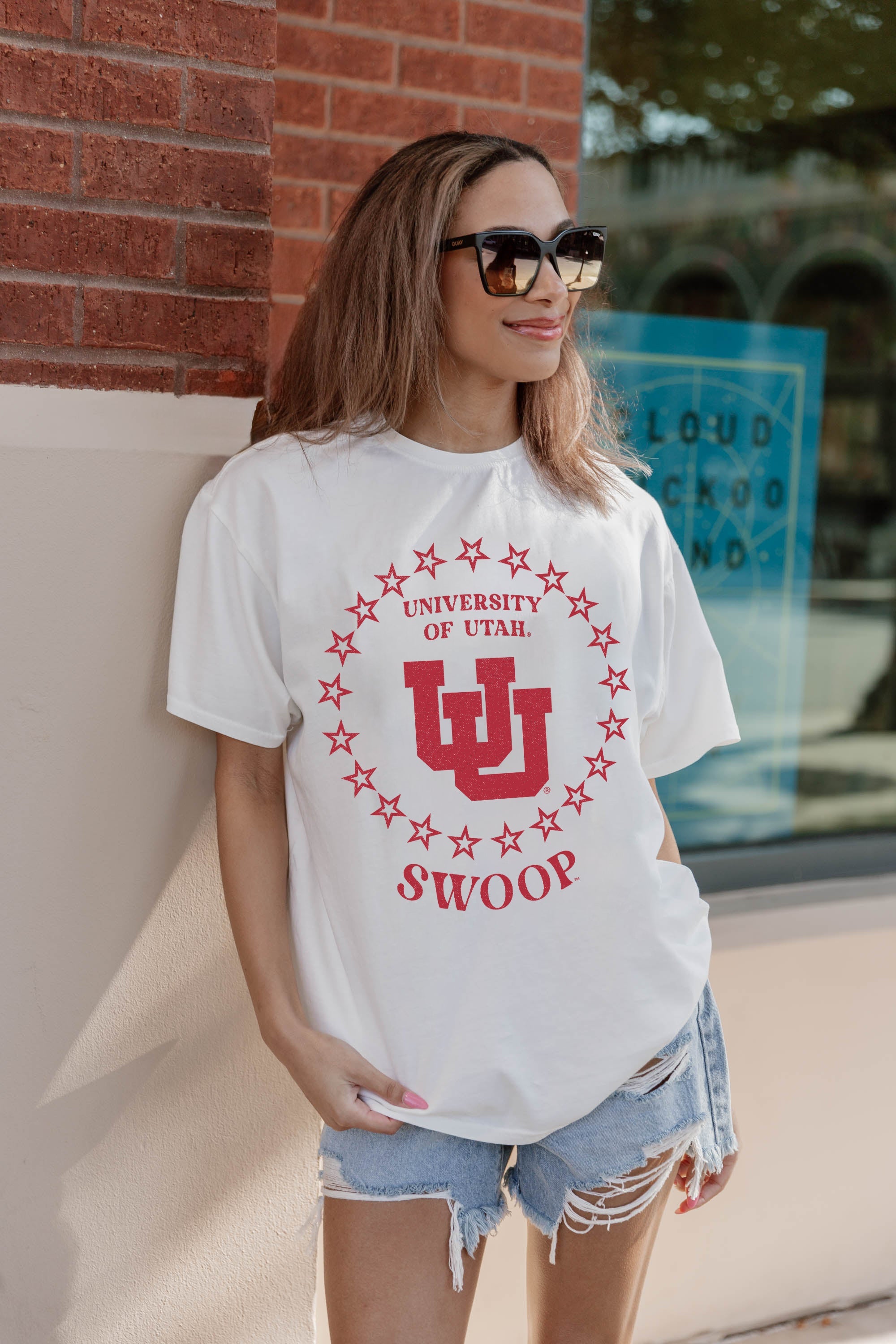 UTAH UTES ON POINT OVERSIZED CREWNECK TEE