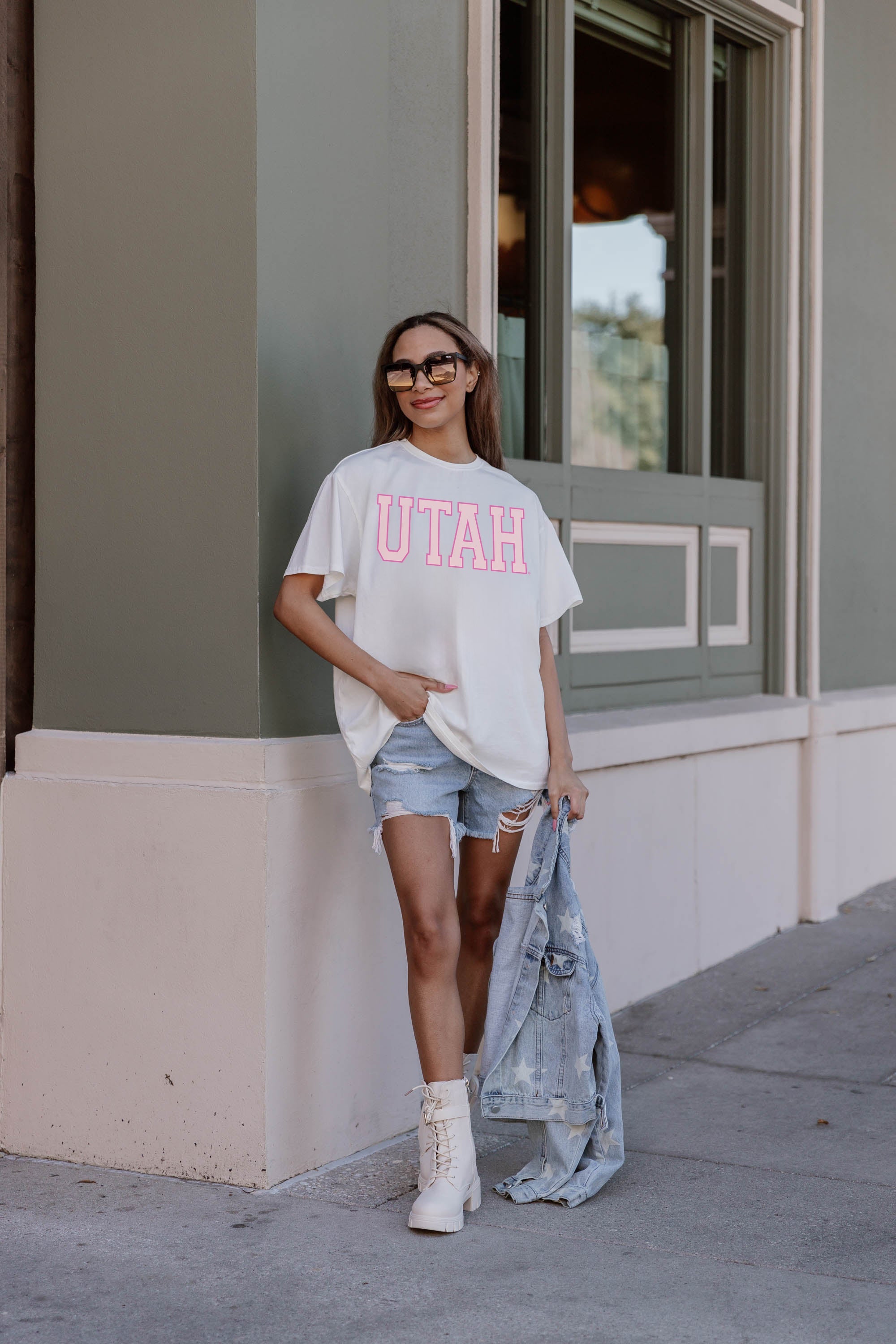 UTAH UTES GAMEDAY ERA OVERSIZED CREWNECK TEE