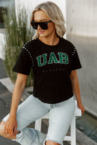 ALABAMA AT BIRMINGHAM BLAZERS AFTER PARTY STUDDED SHORT SLEEVE MODERATELY CROPPED TEE