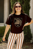 ARMY BLACK KNIGHTS GAMEDAY GALORE  STUDDED SHORT SLEEVE MODERATELY CROPPED TEE