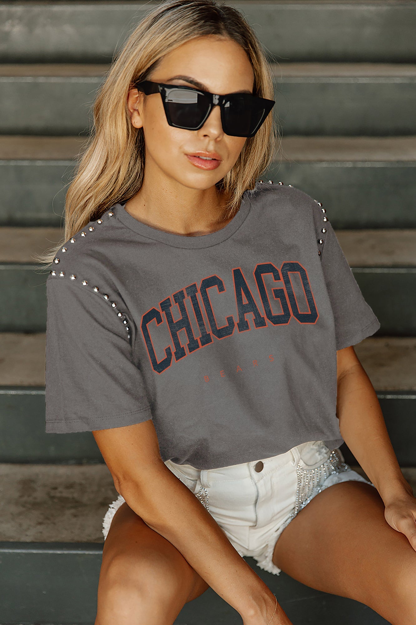 Chicago Bears Ladies Center Stage Cropped T-Shirt – Wrigleyville Sports