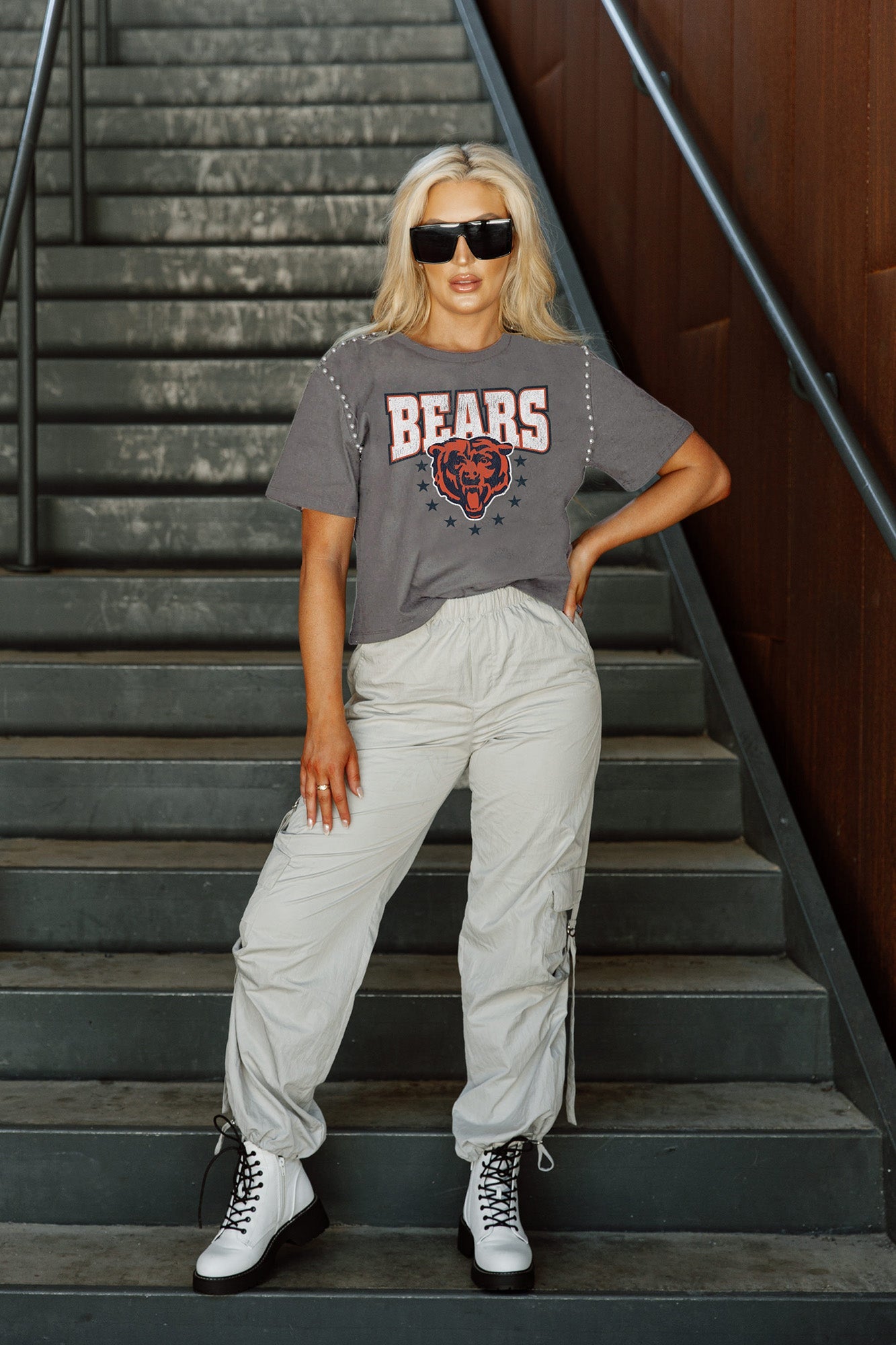 Women's Chicago Bears Gameday Couture Gray Gladiator Studded