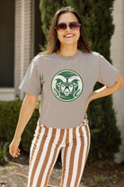 COLORADO STATE RAMS GAMEDAY GALORE  STUDDED SHORT SLEEVE MODERATELY CROPPED TEE