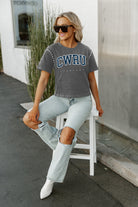 CASE WESTERN RESERVE SPARTANS AFTER PARTY STUDDED SHORT SLEEVE MODERATELY CROPPED TEE