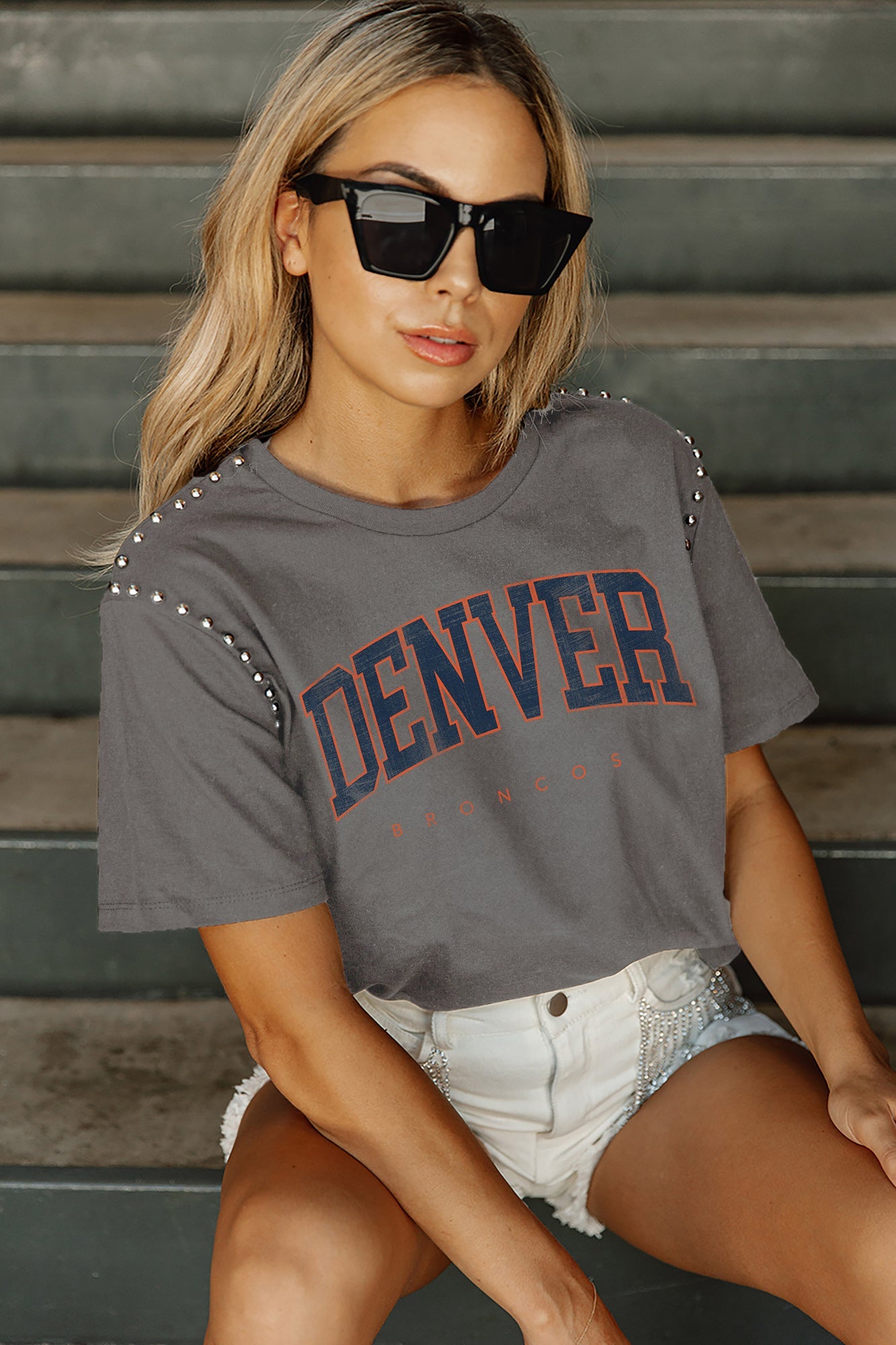 Denver Broncos Gameday Couture Women's French Terry Studded