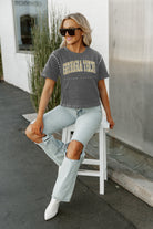 GEORGIA TECH YELLOW JACKETS AFTER PARTY STUDDED SHORT SLEEVE MODERATELY CROPPED TEE