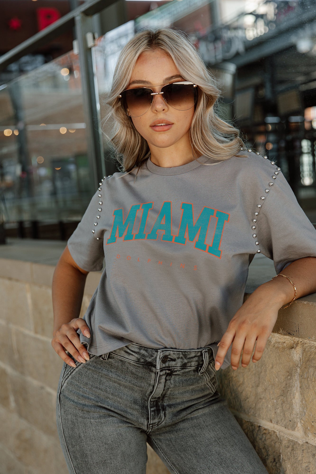 Miami Dolphins Gameday Couture Women's Glitz Sequin Long Sleeve T