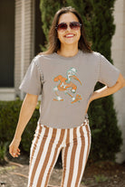 MIAMI HURRICANES GAMEDAY GALORE  STUDDED SHORT SLEEVE MODERATELY CROPPED TEE