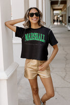 MARSHALL THUNDERING HERD AFTER PARTY STUDDED SHORT SLEEVE MODERATELY CROPPED TEE