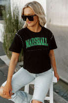 MARSHALL THUNDERING HERD AFTER PARTY STUDDED SHORT SLEEVE MODERATELY CROPPED TEE