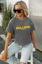 ROLLINS COLLEGE TARS AFTER PARTY STUDDED SHORT SLEEVE MODERATELY CROPPED TEE