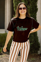 SOUTH FLORIDA BULLS GAMEDAY GALORE  STUDDED SHORT SLEEVE MODERATELY CROPPED TEE