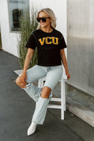 VIRGINIA COMMONWEALTH RAMS AFTER PARTY STUDDED SHORT SLEEVE MODERATELY CROPPED TEE