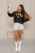 IOWA HAWKEYES BLINDSIDE CONTRAST DETAIL CROPPED PULLOVER BY MADI PREWETT