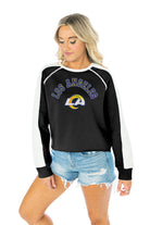 LOS ANGELES RAMS HUDDLE UP LONG SLEEVE COLORBLOCK DETAIL FLEECE PULLOVER