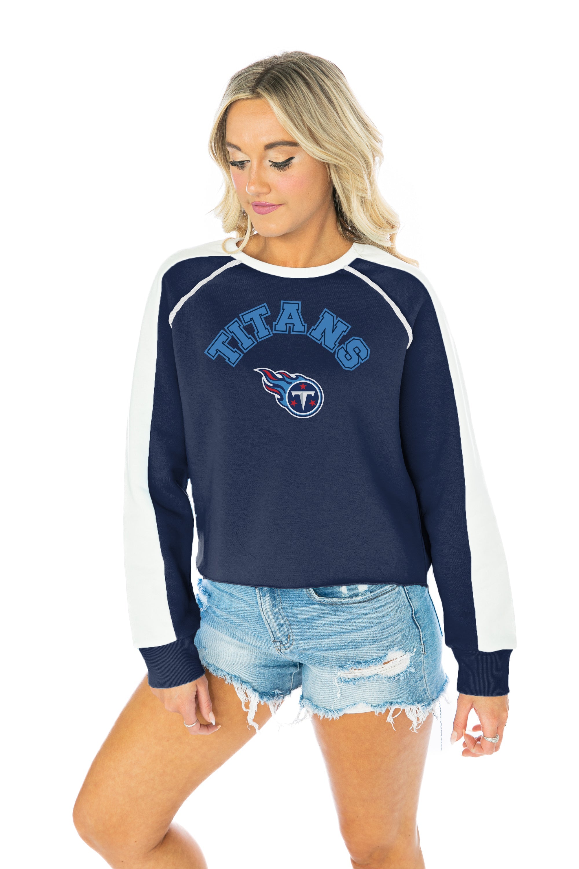 TENNESSEE TITANS HUDDLE UP LONG SLEEVE COLORBLOCK DETAIL FLEECE PULLOVER