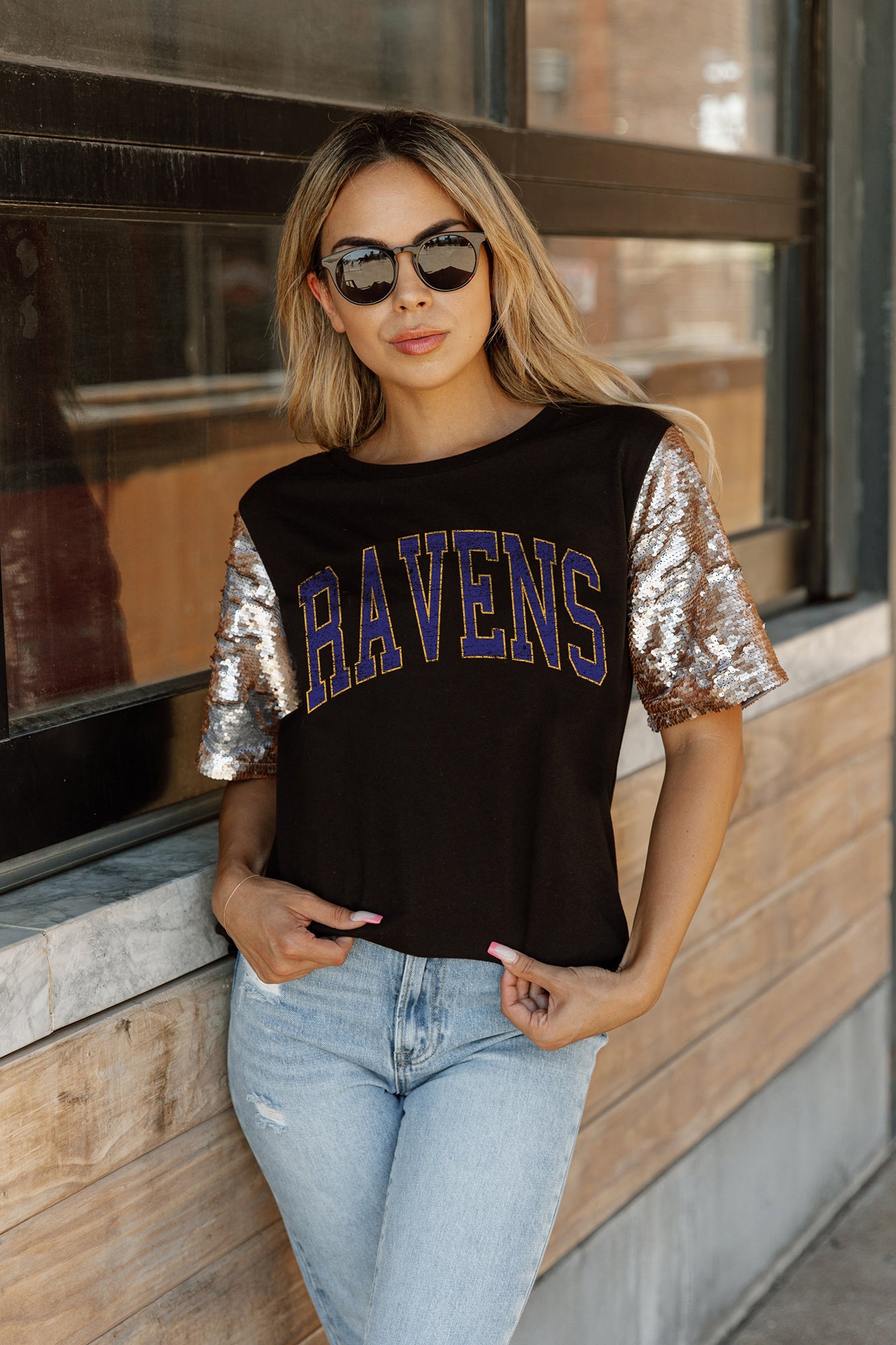 Baltimore Ravens Womens V-neck Dress Casual Loose Blouse Short Sleeve Fans  Gift