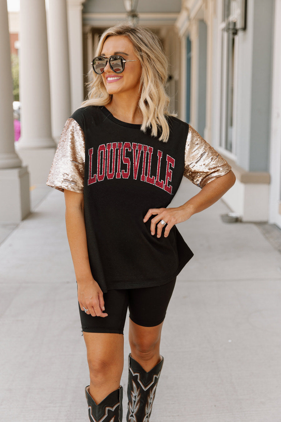 Women's Gameday Couture Black Louisville Cardinals Studded Pullover Hoodie Size: Small