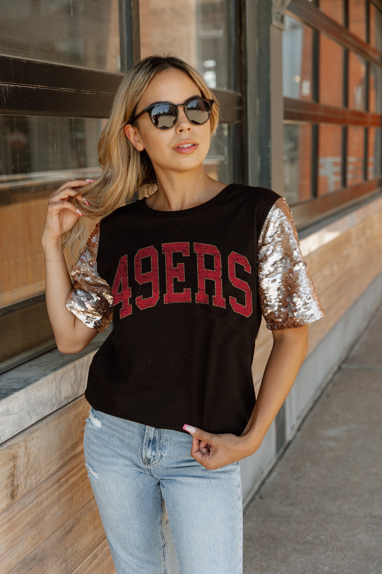 San Francisco 49ers Gameday Couture Women's Gl Flip Sequin