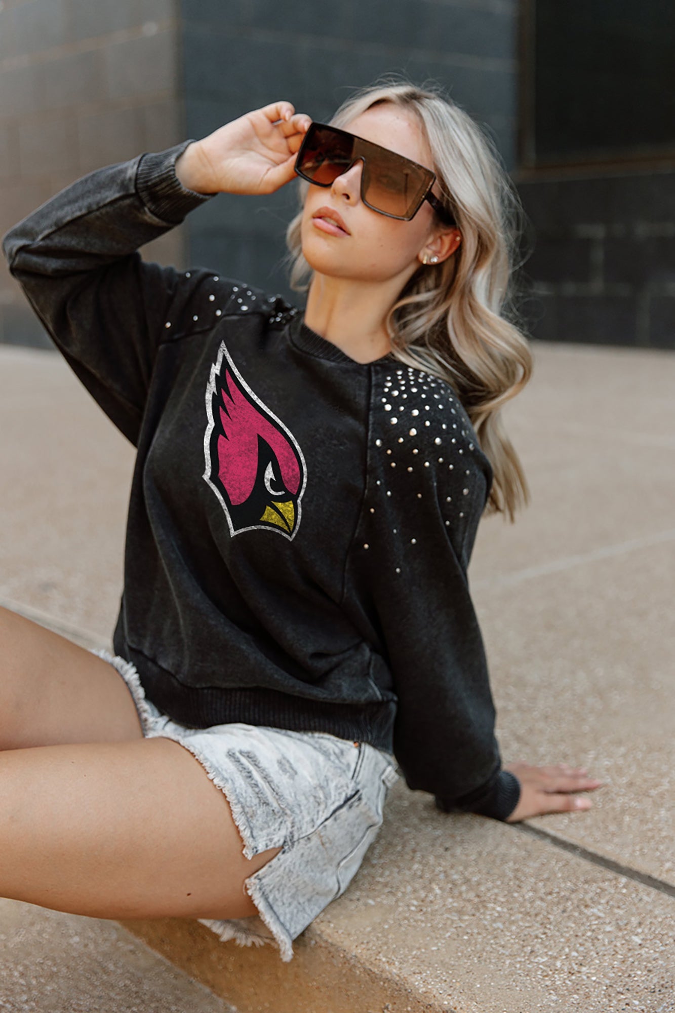 ARIZONA CARDINALS TOUCHDOWN FRENCH TERRY VINTAGE WASH STUDDED