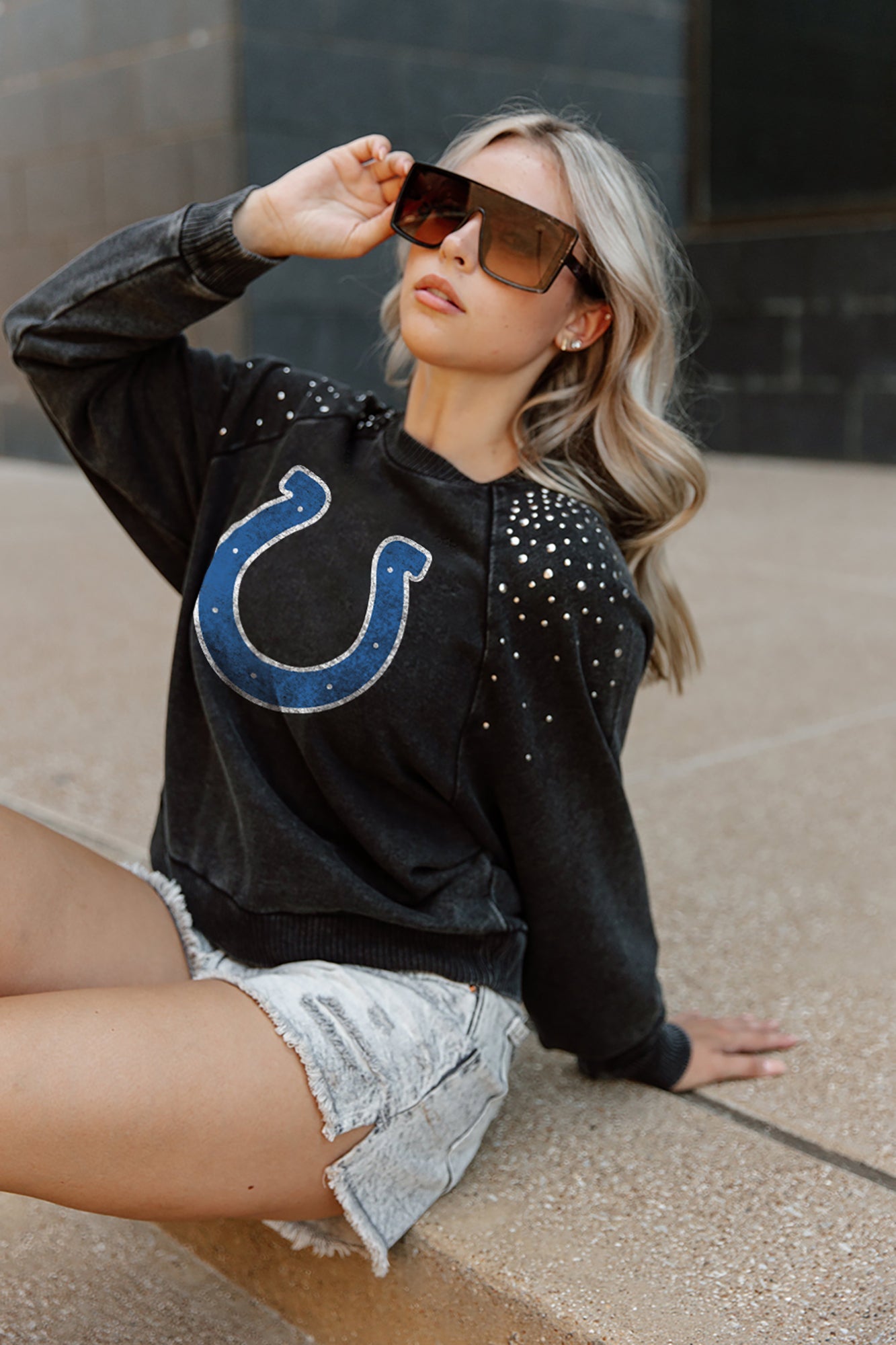 INDIANAPOLIS COLTS ELITE ELEGANCE STUDDED SLEEVE DETAIL MODERATE