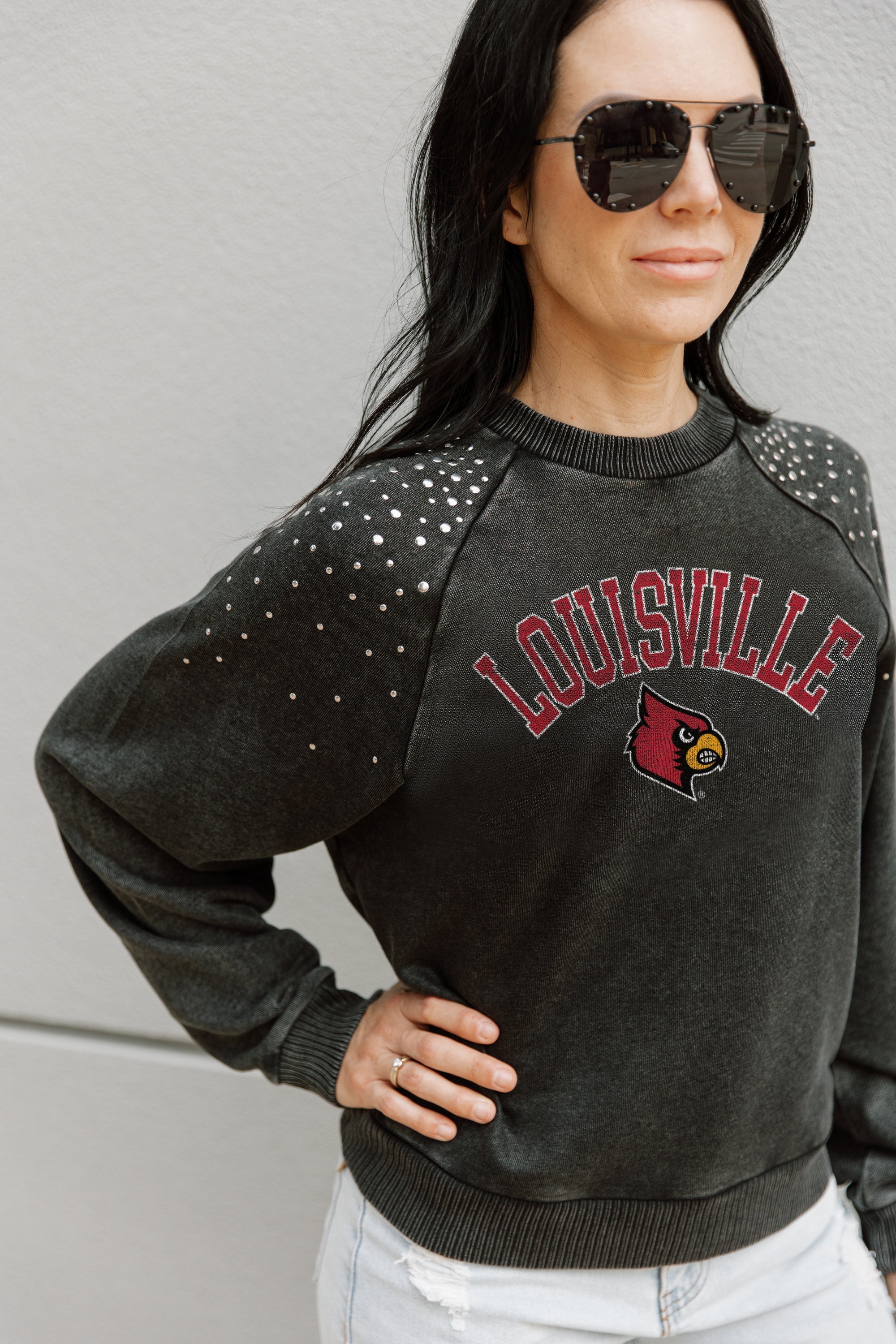 Women's Gameday Couture Charcoal Louisville Cardinals Varsity