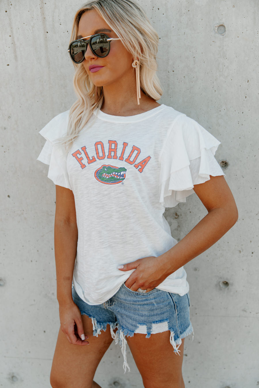 Women's Gameday Couture White/Royal Florida Gators For the Fun