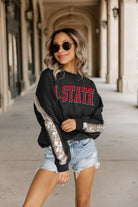 ARKANSAS STATE RED WOLVES GUESS WHO'S BACK SEQUIN YOKE PULLOVER