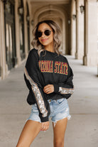 ARIZONA STATE SUN DEVILS GUESS WHO'S BACK SEQUIN YOKE PULLOVER