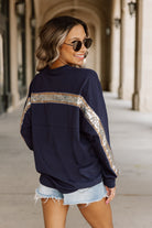 AUBURN TIGERS GUESS WHO'S BACK SEQUIN YOKE PULLOVER