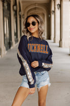 BUCKNELL BISON GUESS WHO'S BACK SEQUIN YOKE PULLOVER