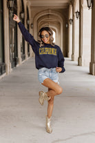 CALIFORNIA GOLDEN BEARS GUESS WHO'S BACK SEQUIN YOKE PULLOVER