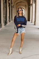 CREIGHTON BLUEJAYS GUESS WHO'S BACK SEQUIN YOKE PULLOVER