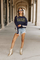 GEORGIA SOUTHERN EAGLES GUESS WHO'S BACK SEQUIN YOKE PULLOVER