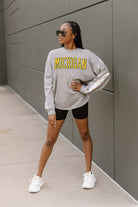 MICHIGAN WOLVERINES GUESS WHO'S BACK SEQUIN YOKE PULLOVER