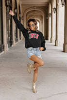 UNLV REBELS GUESS WHO'S BACK SEQUIN YOKE PULLOVER