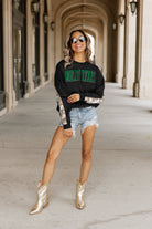 NORTH TEXAS MEAN GREEN GUESS WHO'S BACK SEQUIN YOKE PULLOVER