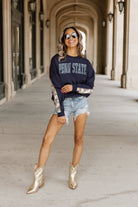 PENN STATE NITTANY LIONS GUESS WHO'S BACK SEQUIN YOKE PULLOVER