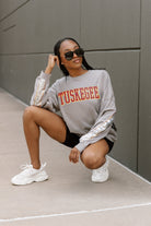 TUSKEGEE GOLDEN TIGERS GUESS WHO'S BACK SEQUIN YOKE PULLOVER