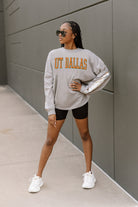 TEXAS AT DALLAS COMETS GUESS WHO'S BACK SEQUIN YOKE PULLOVER