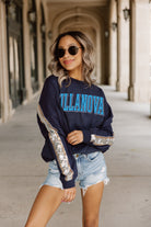 VILLANOVA WILDCATS GUESS WHO'S BACK SEQUIN YOKE PULLOVER