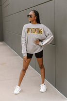 WYOMING COWBOYS GUESS WHO'S BACK SEQUIN YOKE PULLOVER