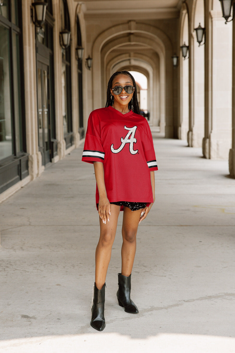 Women's Gameday Couture White Missouri Tigers Option Play Oversized Mesh Fashion Jersey