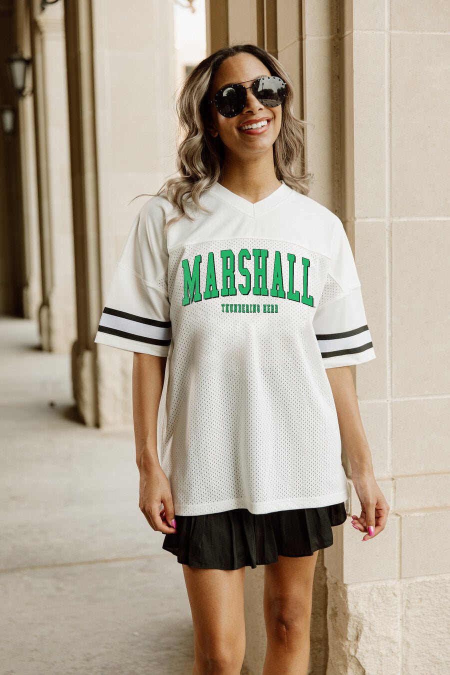 MARSHALL THUNDERING HERD OPTION PLAY ICONIC OVERSIZED FASHION JERSEY