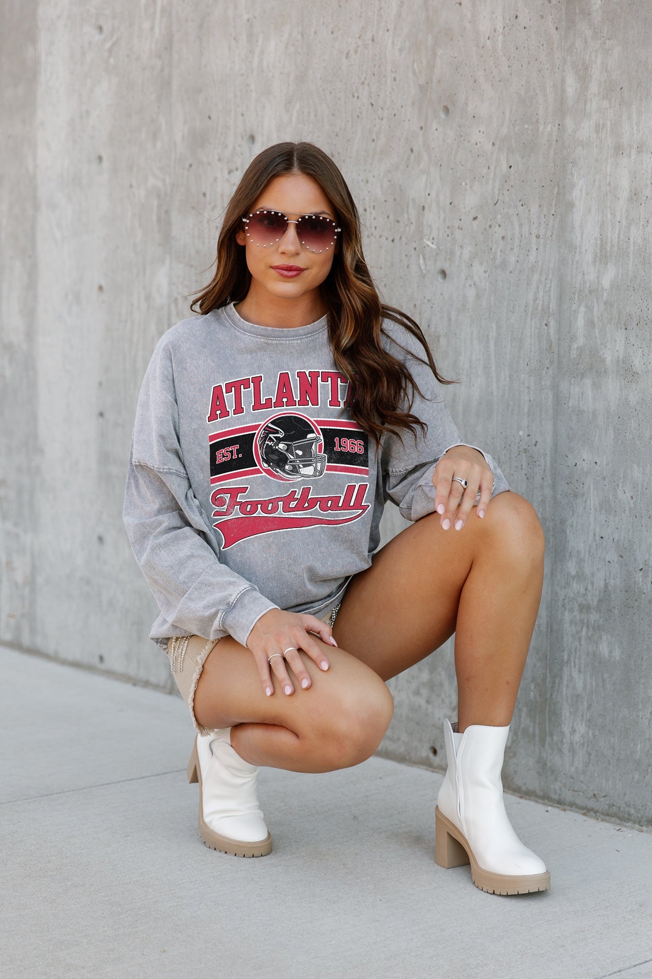 ATLANTA FALCONS NO TIMEOUTS FADED WASH PULLOVER