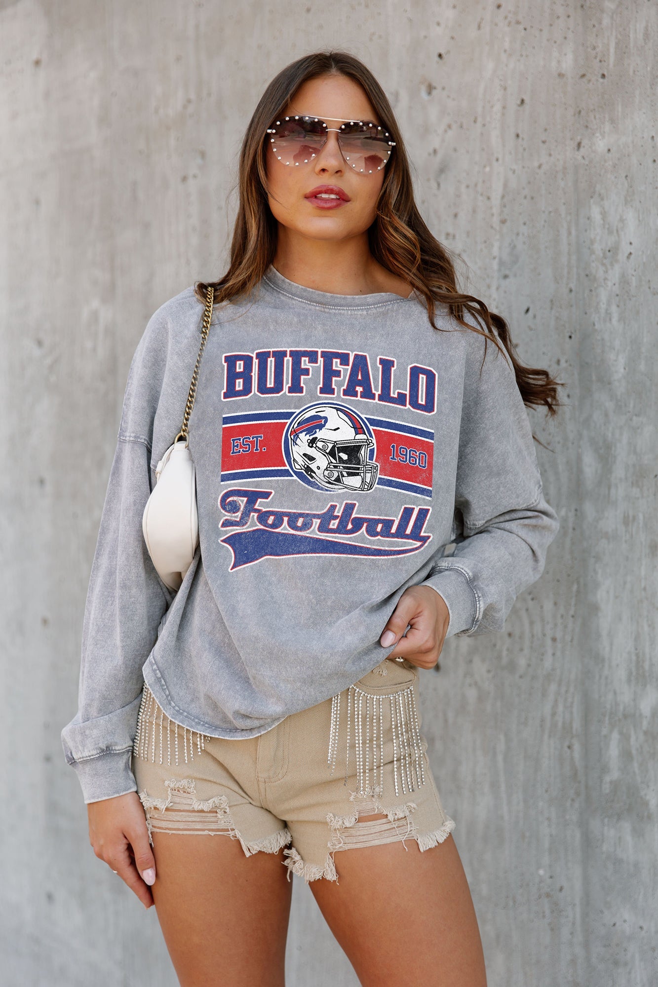 BUFFALO BILLS NO TIMEOUTS FADED WASH PULLOVER – GAMEDAY COUTURE