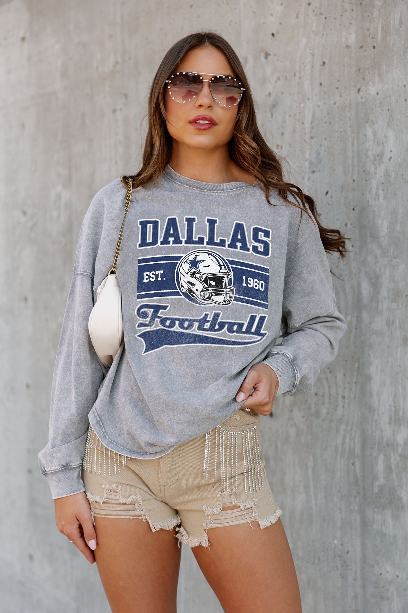 Dallas Football Sweatshirt Vintage Cowboy Crewneck Tailgate 